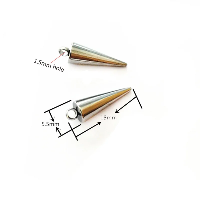 20Pcs Stainless Steel Cone Charms Pendants Cone Pendant Metal for Women Man Hoop Earrings DIY Jewelry Making Supplies Components