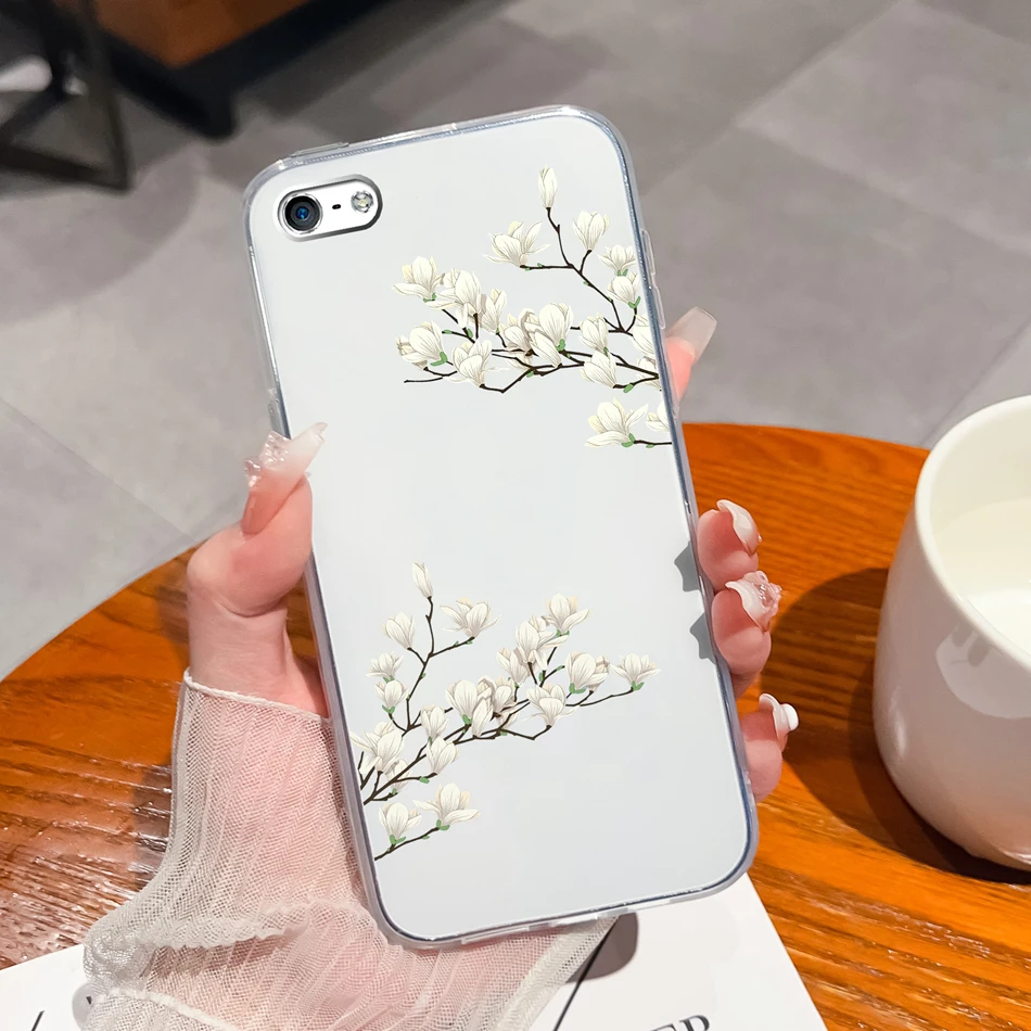 Elegant Ink Painting Soft Clear Silicone Phone Case - Premium Back Cover