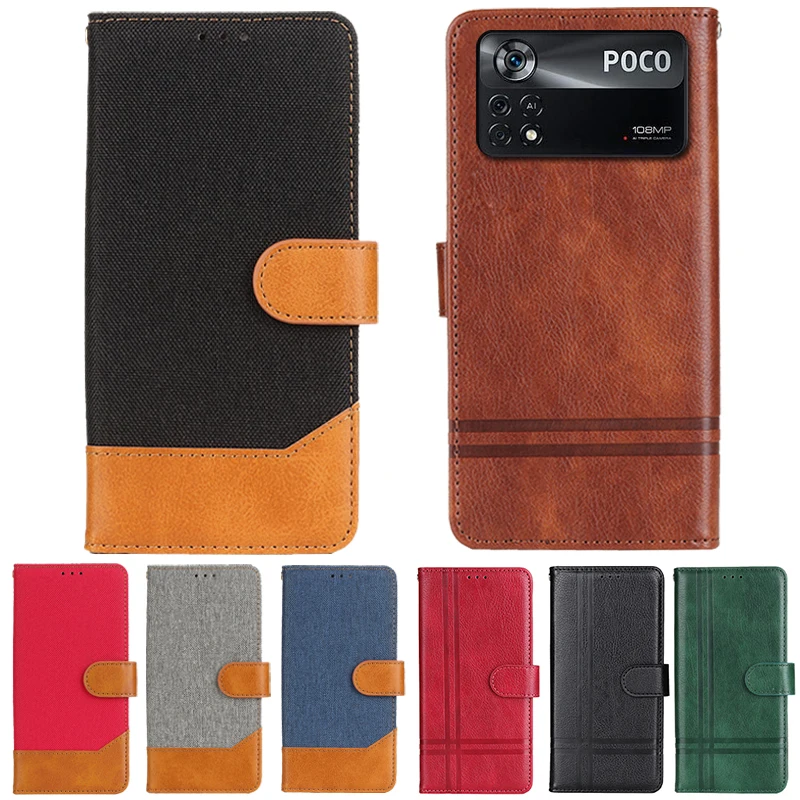 Чехол-бумажник из искусственной кожи для телефона Xiaomi Poco X4 Pro, чехол-накладка со слотом для карт для Poco Poko Pocco Little X4Pro X 4 Pro 4Pro X4 Pro