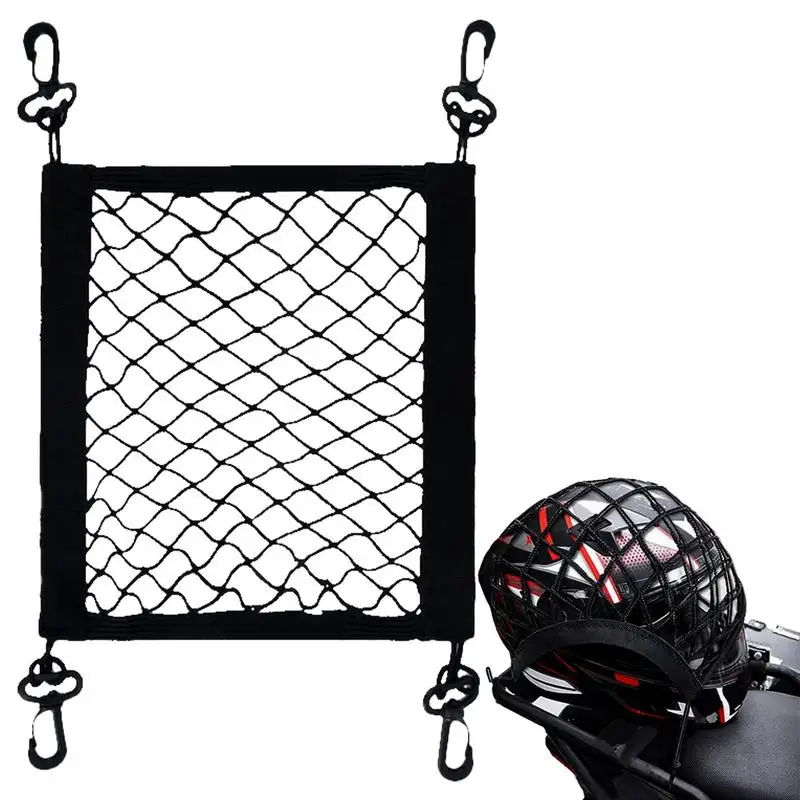Motorcycle Cargo Net Polyester with 4 Adjustable 360 Degree Rotatable Hooks Motorcycle Supplies