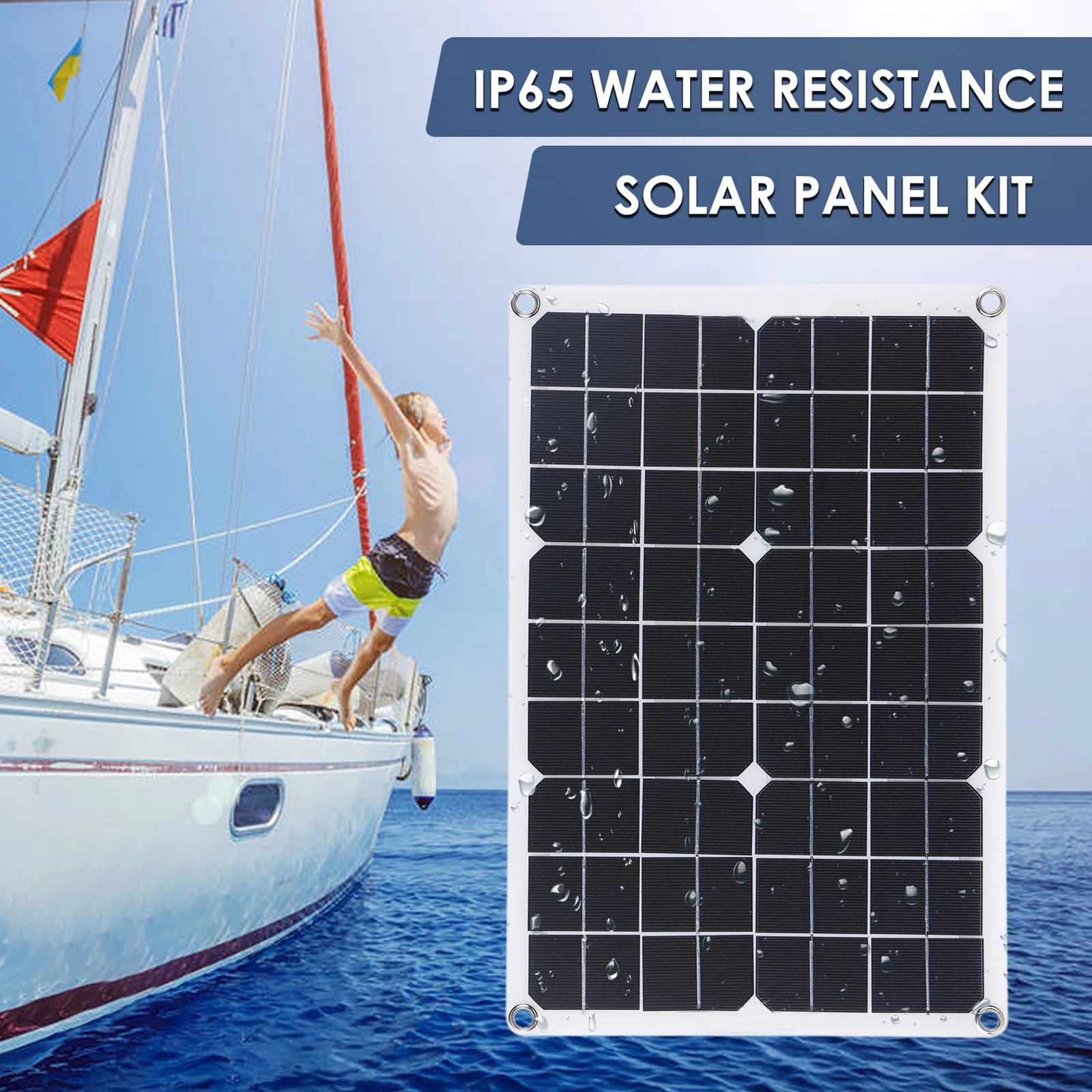

18V Solar Panel 30W Solar Cell Controller Solar Panel IP65 Waterproof for Cars, Battery Charging, Camping, Outdoor Use