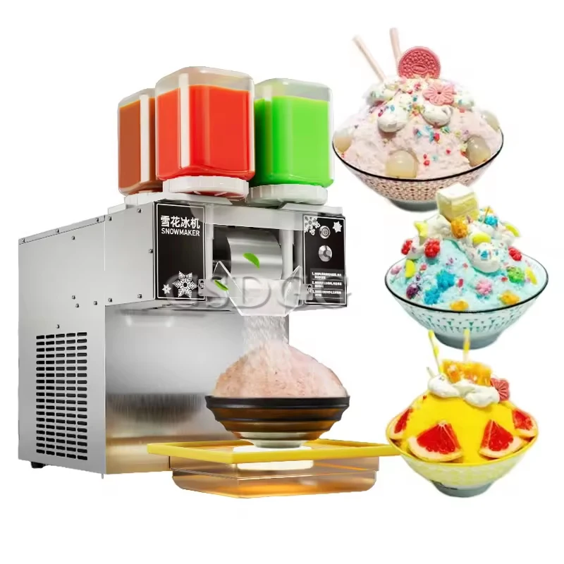New Air-Cooled Mini Snowflake Ice Maker Dessert Shop Shaved Ice 4 Flavors