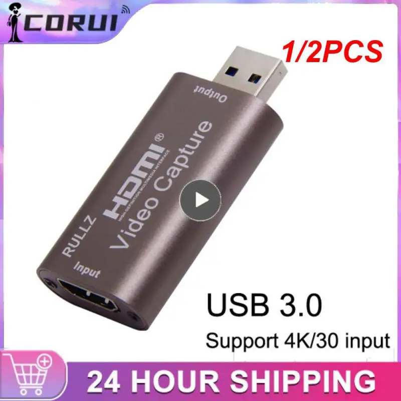 

1/2 шт. HDMI-совместимая карта видеозахвата USB 3.0 записывающее устройство для/3 игровых ТВ-приставок телефонов видеокамер записывающих прямых трансляций