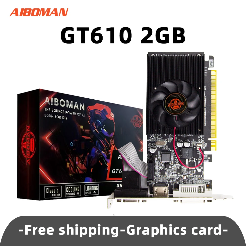 Zunate Scheda Grafica 1GB DDR3 GT210, 64 Bit, Uscite HDMI/VGA/DVI, Ventola Silenziosa, Per Ufficio E PC Desktop