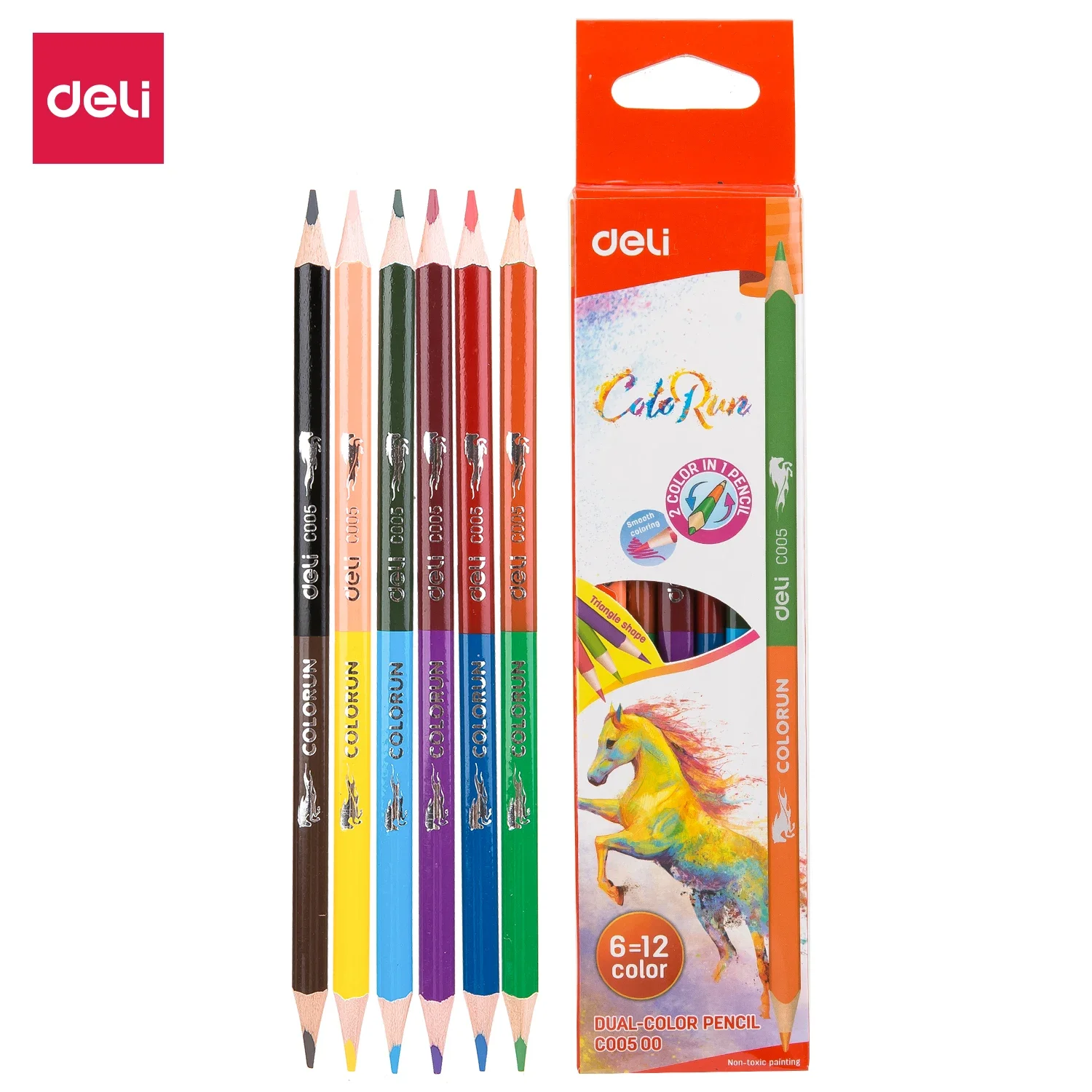 Vibrant Dual-Tip Colored Pencil Set - 6/12 Colors