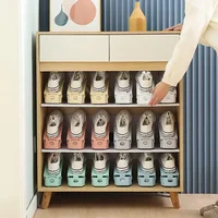 1/6Pcs Shoe Slots Organizer, Adjustable Shoe Support Rack, Double Layer Stack Shoe Holder, Shoe Stacker for Closet Organization 2