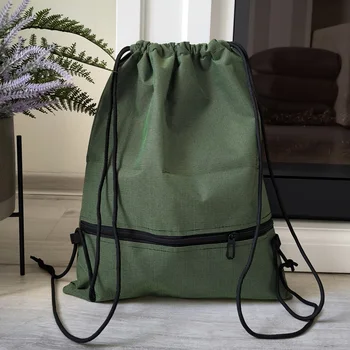 Zaino pieghevole con coulisse, zaino sportivo leggero, semplice e alla moda, unisex