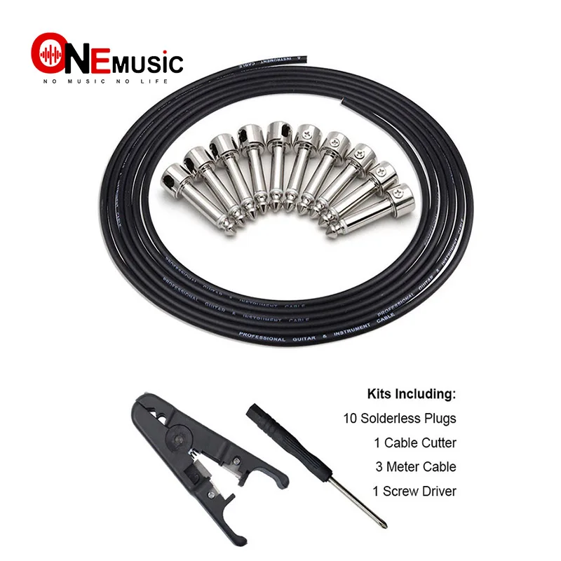 Chrome DIY Guitar Pedal Patch Cable Solder free Pedal Board Copper