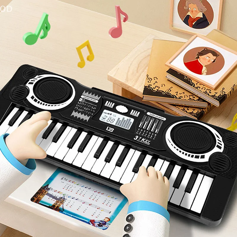 Portable 37 Keys Digital Keyboard LED Display Digital Electronic Piano Children Musical Instrument Early Educational Toy Piano