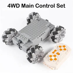 Advanced Electronic Building Block Accessories - Micro - Motor RC Parts for Creative DIY Car Bricks and Kids Toys (4WD Control Set)