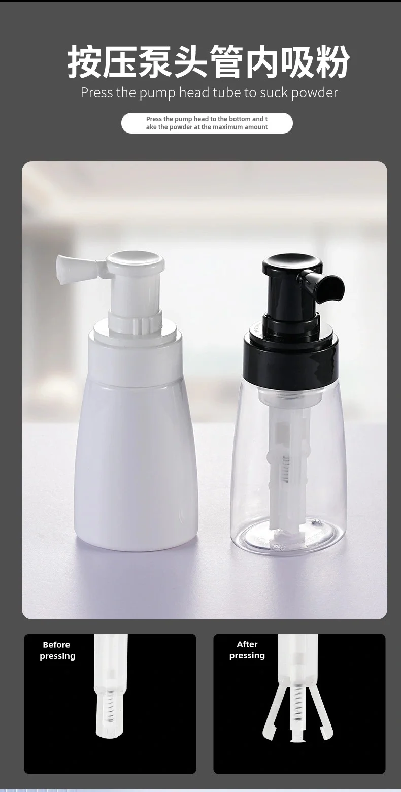 Description Picture 5 of item140 ml Powder Spray Bottle Glitter Puffer Pump for Craft Hairdressing Spray Bottle Dry Powder Blower for Barber Travel Cosmetics