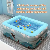 สระว่ายน้ำกลางแจ้งสำหรับผู้ใหญ่ สระว่ายน้ำสำหรับเด็กและทารกในครัวเรือน สระว่ายน้ำเป่าลมแบบมีผนังหนา สปาพร้อมปั๊มเท้า 2