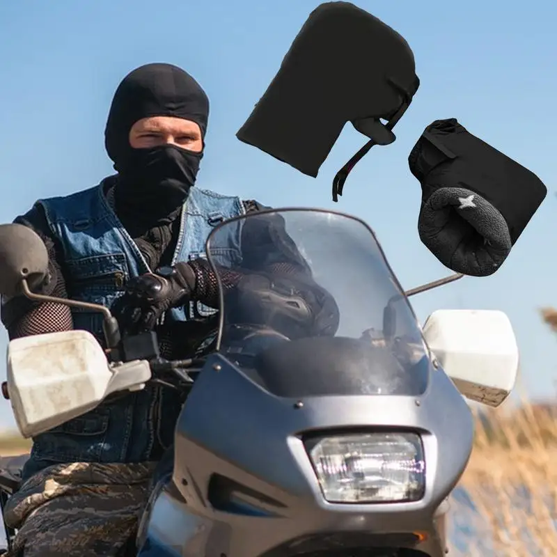 Winter Motorcycle Handlebar Mittens Windproof Warm Motorcycle Hand bar Cover Battery Bike Windshield Gloves Handlebar grip Muffs