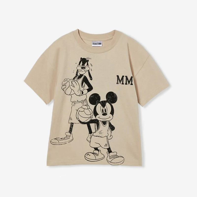 The Little Mermaid Princess Print Tshirt for Girls Summer Kids Boy Cotton Mickey Mouse Tee Minnie Printed Short Sleeve Tops 5