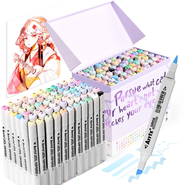 Arrtx OROS 66 Pastel Colors Marker Set Alcohol-based Fresh Colors Stable  and Durable Ink Permanent for Anime Illustration Design - AliExpress