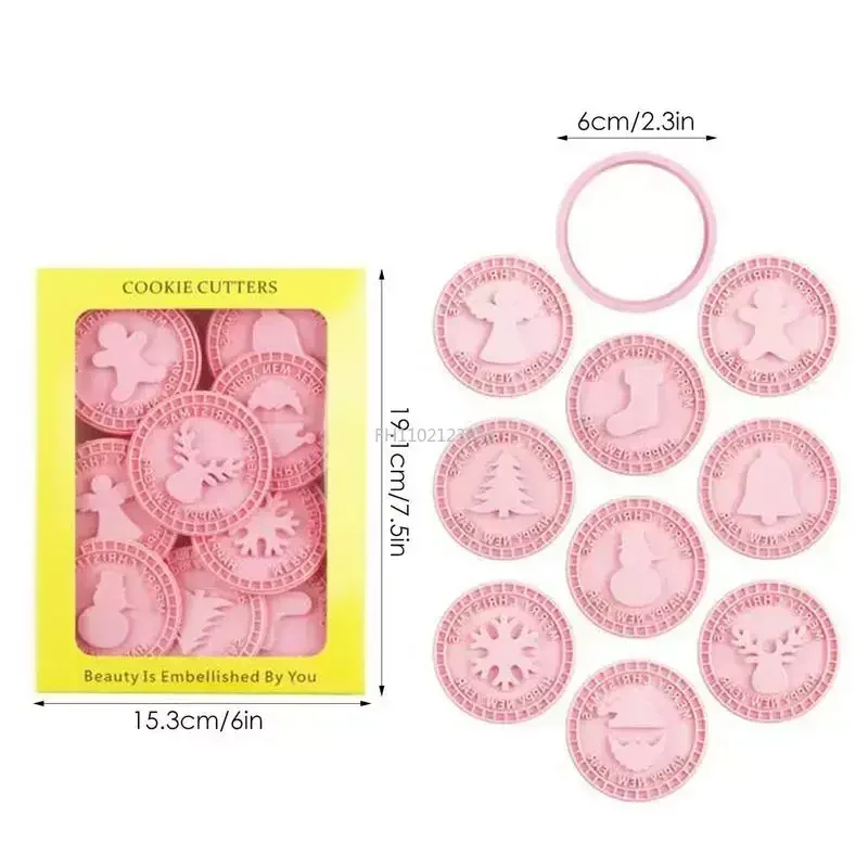 9Pcs/Sets DIY Cake Decorating Tools Christmas Cookie Cutters Cartoon Biscuit Mould DIY Fondant Mold Baking Tools for Kitchen