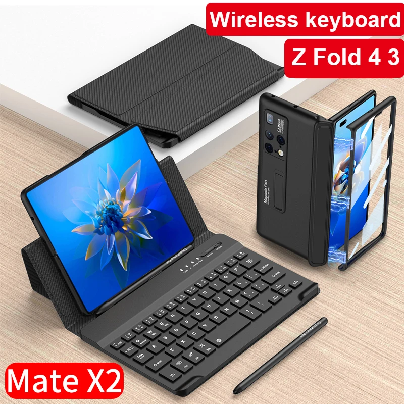 

Wireless keyboard Case For Huawei Mate X2 Flip Leather Stand Magnetic keyboard Touch For Samsung Galaxy Z Fold 4 3 2 Phone Cover