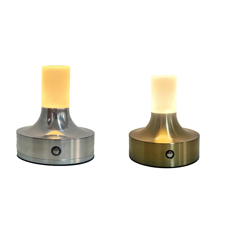 

Candle Table Lamp Short Style For Bedroom Rechargeable Wireless Touch Lamp Camping Rechargeable Type-C Desk Lamp