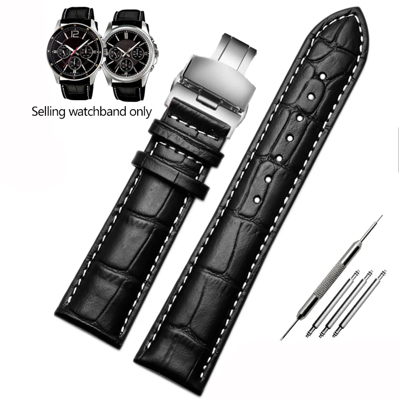 Premium Cowhide Leather Watch Strap - Business Style Bracelet, Available in 18mm, 20mm, 22mm