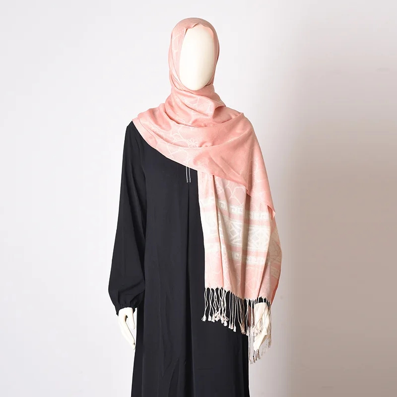 70*180cm Muslim Türkiye Iran Women's Diamond Headband Solid Fringe Sunscreen Scarf Fashion Simple Scarf Square Scarf