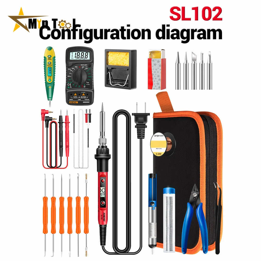 

SL102 Digital Electric Soldering Iron US/EU Plug Adjustable Temperature Display Welding Tool Electrocautery for Electrical Tool