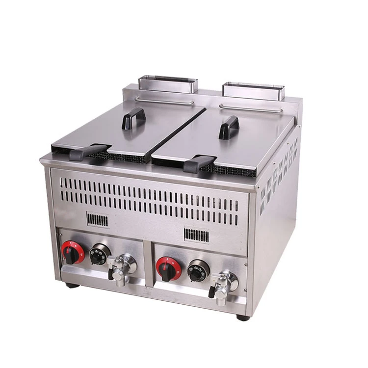 Commercial lpg gas chicken chips frying machine restaurant deep fryers for sale