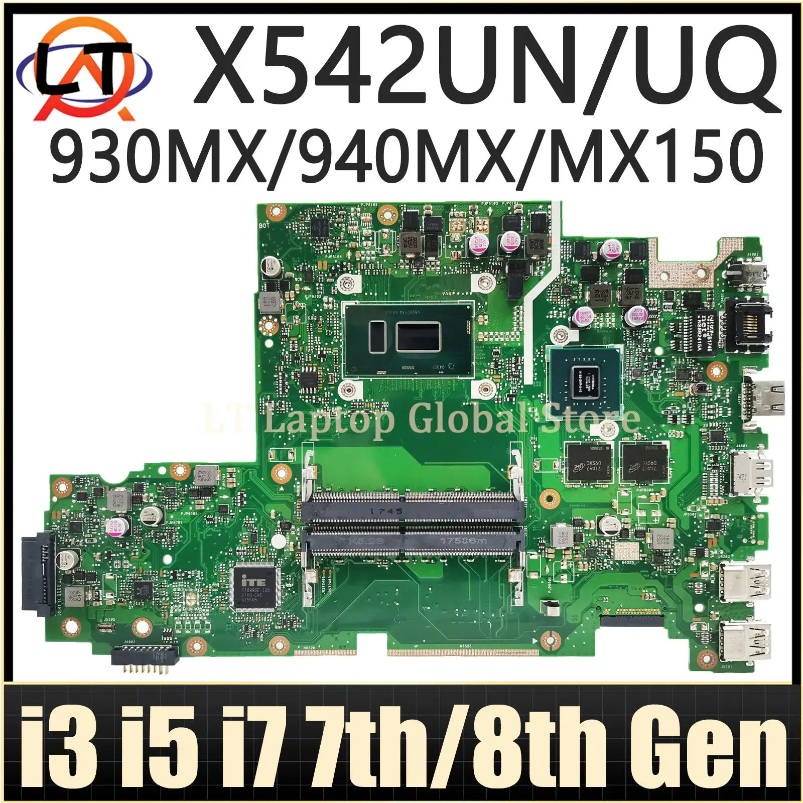 

Notebook Mainboard X542U X542UR X542URR X542UN X542UQ X542UF X542URV X542UA Laptop Motherboard I3 I5 I7 UMA/930MX/940MX/MX150