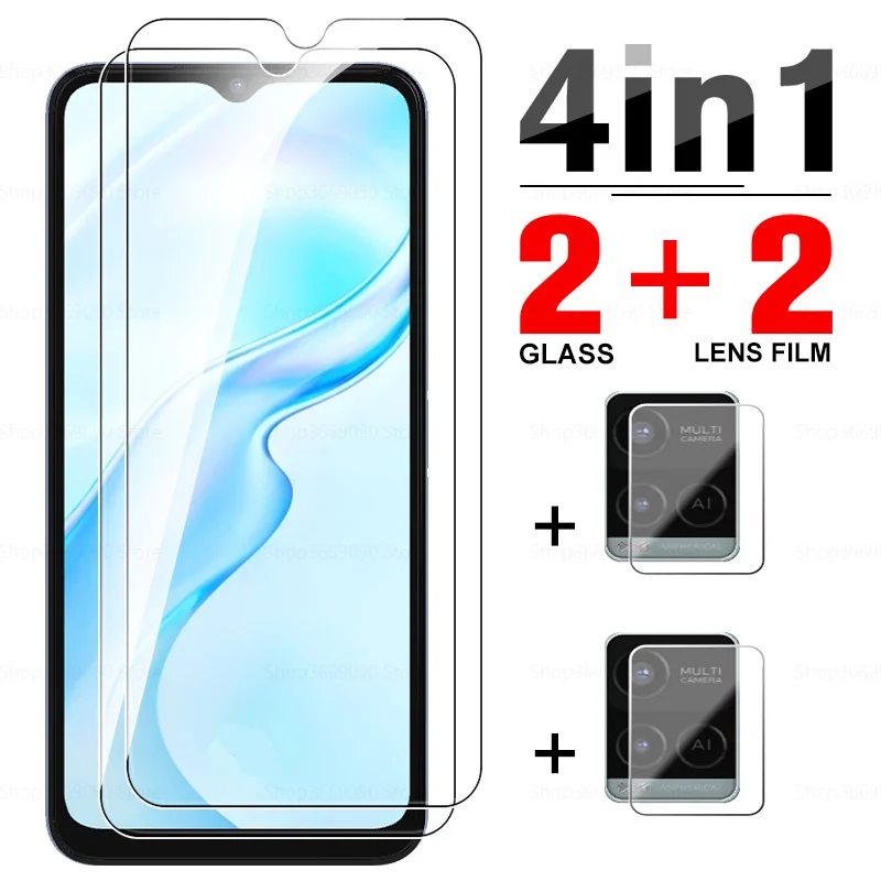 

4 в 1 стекло для vivo Y21 Y31 Y51 Y72 Y53S Y52 защита для экрана Закаленное стекло Защитная пленка для камеры телефона ViVo Y 21 31 51