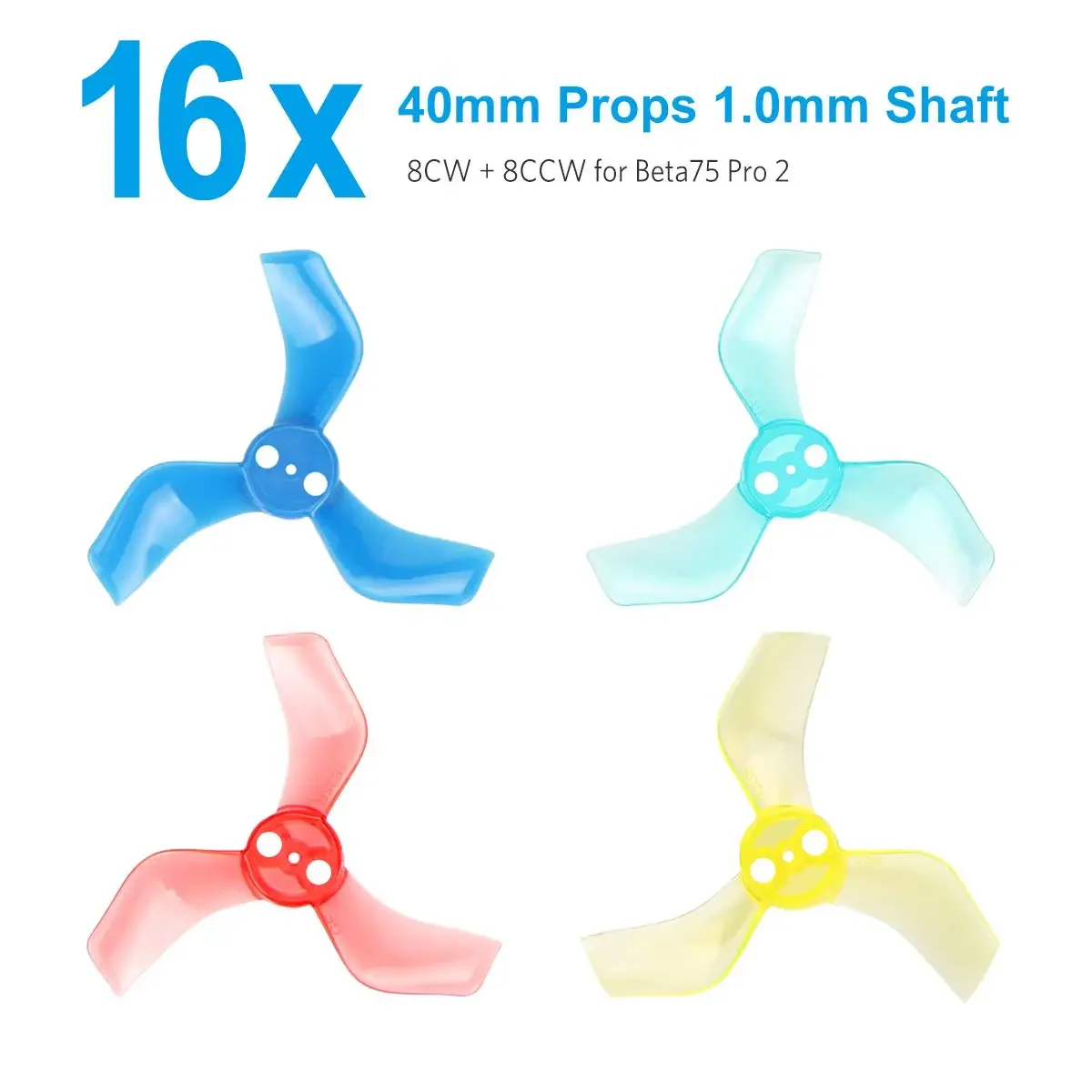 

BETAFPV Gemfan 16 шт. 40 мм 3-лопастные реквизиты с валом 1,0 мм для рамы 75 мм крошечный Дрон Whoop как Beta75 Pro 2 и т. д.