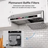 Under Cabinet Range Hood 36 Inch with Voice/Gesture/Touch Control,900 CFM Kitchen Hood Vent with 4-Speed Exhaust Fan,Memory Mode 5