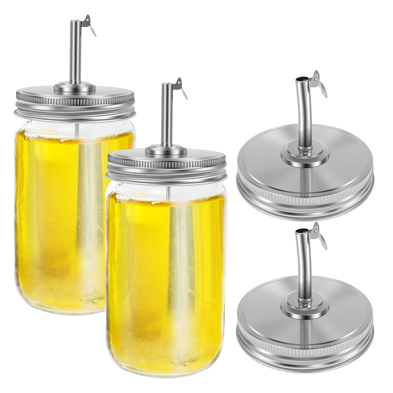 2 to 4PCS Mason Jar Lids Regular 8.6/9cm Wide Mouth Canning Lids Reusable Metal Canning Jar Leak-proof Split-Type Caps