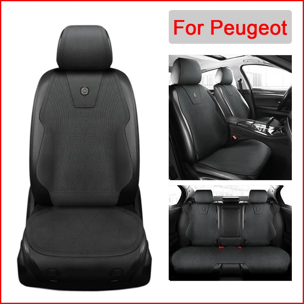 

Suede leather Car Seat Covers Breathable Seat Cushion For Peugeot 206 207 307 407 408 508 308 3008 4008 seat protective cover