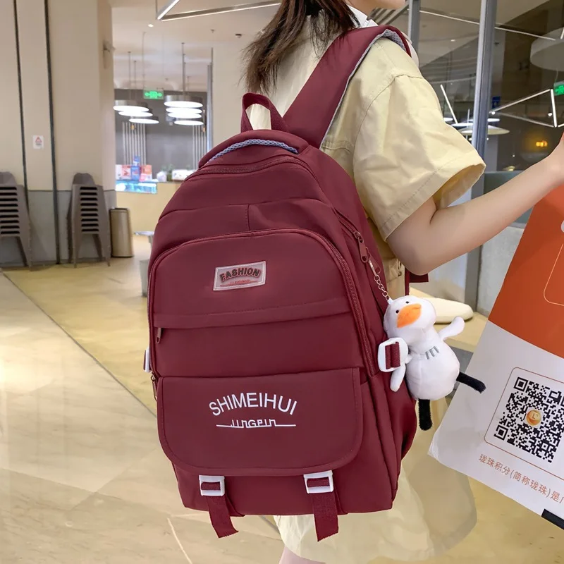 

School Backpack for Women Nylon Student Schoolbag Teenagers Girls Bagpack