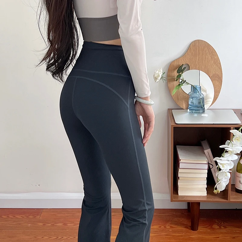 Lulu wide leg yoga pants, sports tight pants, women's high elasticity  fitness flared pants, street casual leggings - AliExpress