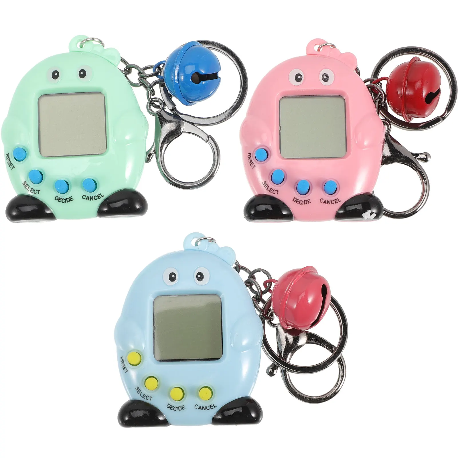 3Pcs 전자 가상 미니 핸드헬드 키체인 어린이를 위한 창의적인 교육용 애완동물 시뮬레이션 게임