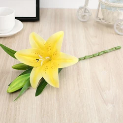 Realistic 3D Printed Lily Branches - Elegant White Artificial Flowers for Wedding and Home Decor (59- Yellow)
