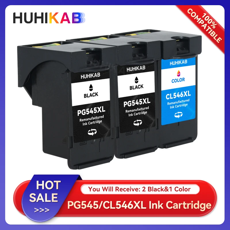 Huhikab Pg-545 545Xl 546Xl Ink Cartridge Replacement For Canon Pg 545 Cl 546 Xl For Pixma Mg3051 Mg3052 Mg3053 Mx490 Printer