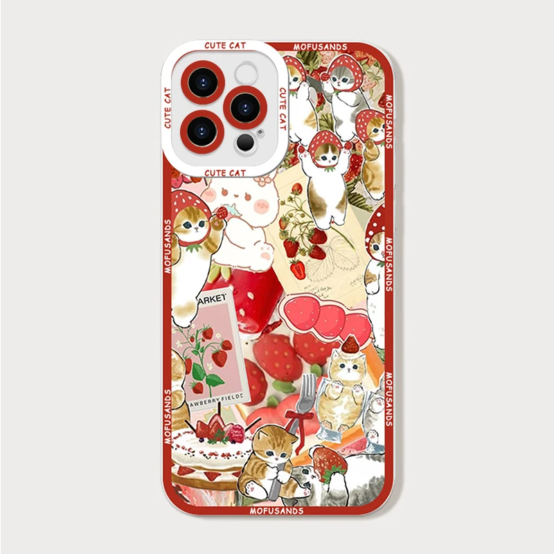 Cartoon Shark Cat Clear Phone Case