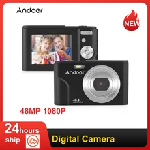 Andoer Digital Camera 48MP 1080P 2.4-inch IPS Screen 16X Zoom Auto Focus Self-Timer Face Detection Anti-shaking for photo