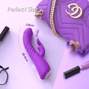 Thrusting Dildo Rabbit Vibrator G Spot Clitoral Stimulator 10 Vibration & 3 Thrust Massager Warming Magic Wand Sex Toy For Women 6