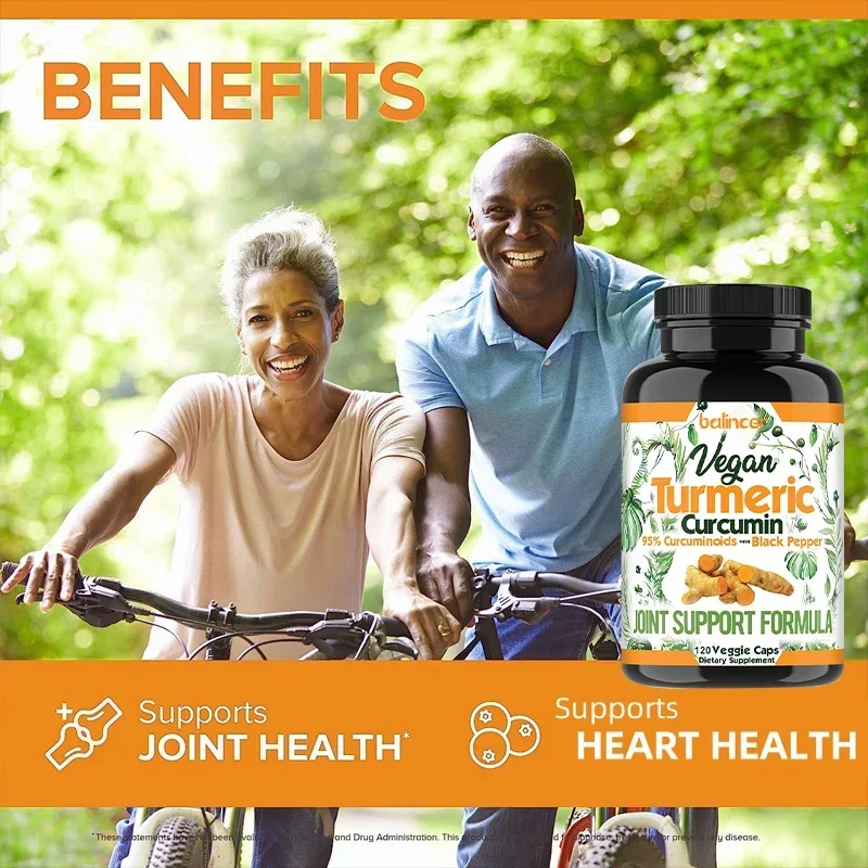 Turmeric Capsules Curcumin Supplement with Black Pepper, Premium Joint Health and Joint Supplement, Muscle, Bone, Immune Health