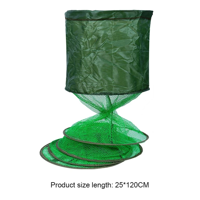 Fishing Net Fish Basket Folding Fish Storage Basket Steel Ring Folding Fish Cage Fishing Trap Net Fish Basket Tackle Accessories 6