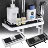 Shower Storage Holder Bathroom Shelf Pole Shelves Shampoo Tray Stand No Drilling Lifting Rod Shower Head Holder Rack Organizer 1