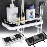 Shower Storage Holder Bathroom Shelf Pole Shelves Shampoo Tray Stand No Drilling Lifting Rod Shower Head Holder Rack Organizer 1