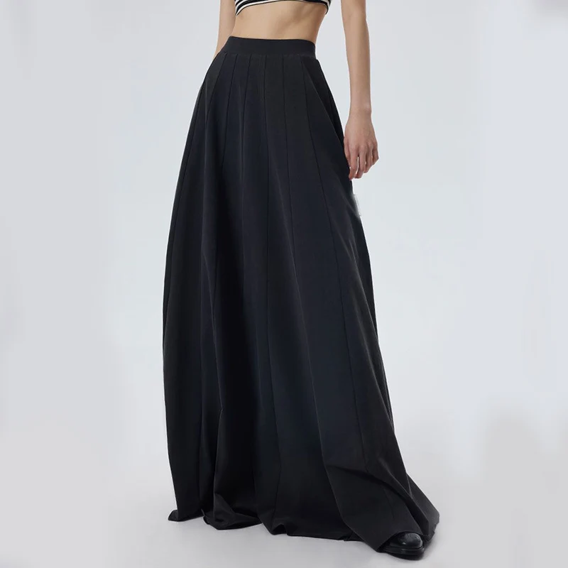 

Gidyq Harajuku High Waist Women Skirts Japan Style All Match Streetwear Loose Long Skirts Fashion Female Black A Line Skirts