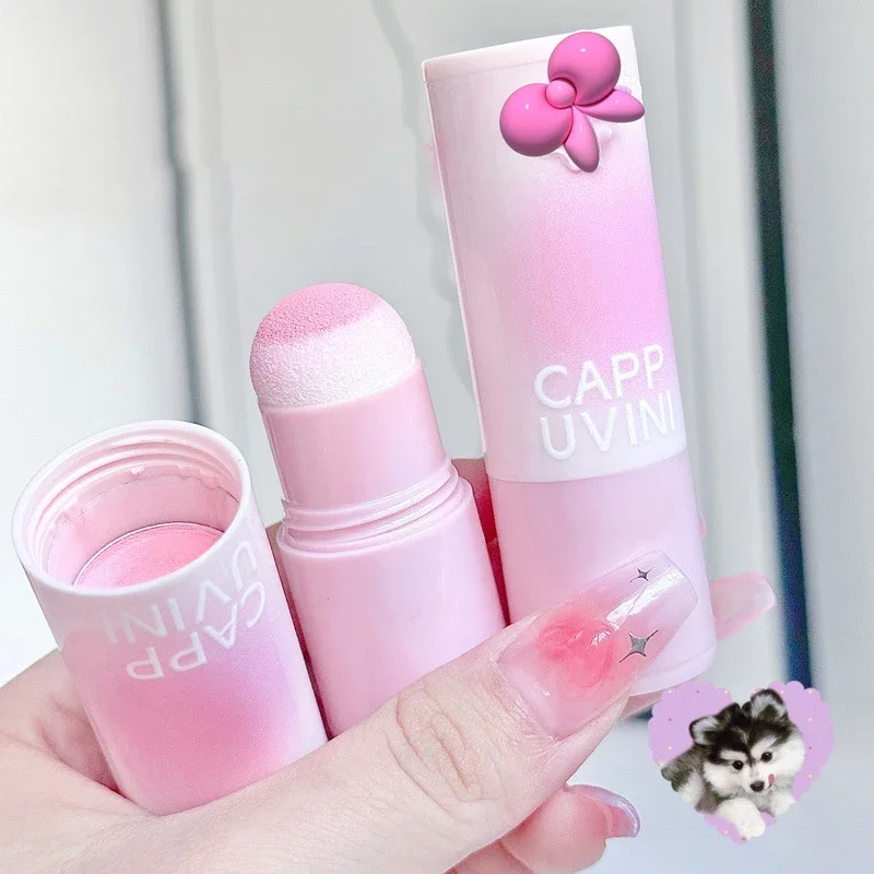 Sponge Head Blush Stick Waterproof Brighten Facial Contour Powder Blush Cream Nature Lasting Cheek Lightening Korean Makeup blush stick,blush cream,cream blusher,facial blusher,powder blusher,blush powder