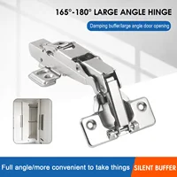 บานพับตู้พร้อมระบบไฮดรอลิกลดเสียง 165 องศา/180 องศา สำหรับตู้ครัว ตู้เสื้อผ้า ปรับได้ 3 มิติ 2