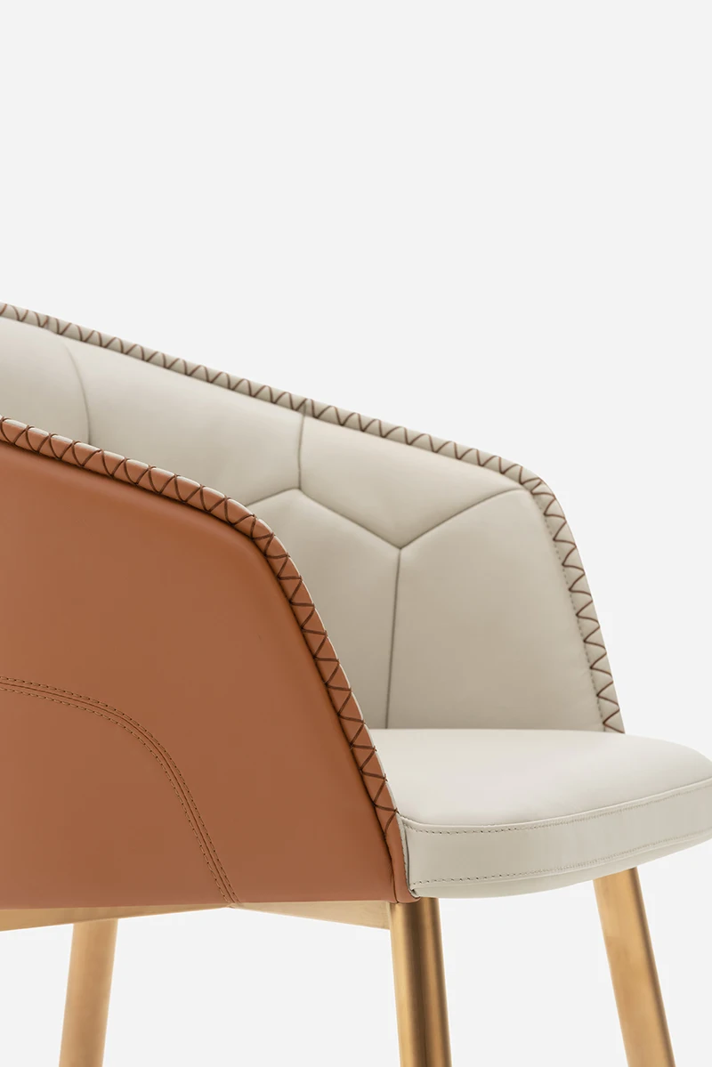 Nordic Leather Upholstered Dining Room Chair Restaurant Coffee Shop Dining Chairs With Metal Legs