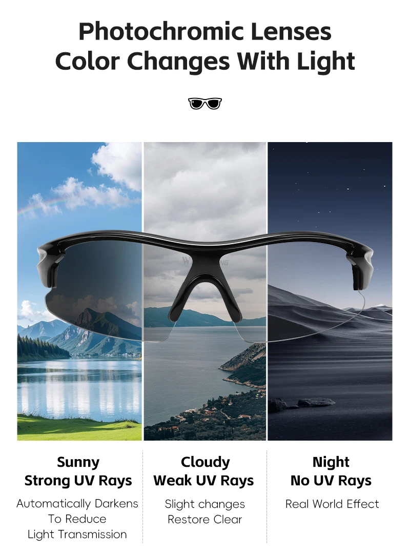 WEST BIKING Kinder-Fahrradbrille, bunt/photochrom, UV400, Outdoor-Sonnenbrille, winddichte Schutzbrille, MTB, Rennrad, Brillen – Detail 8