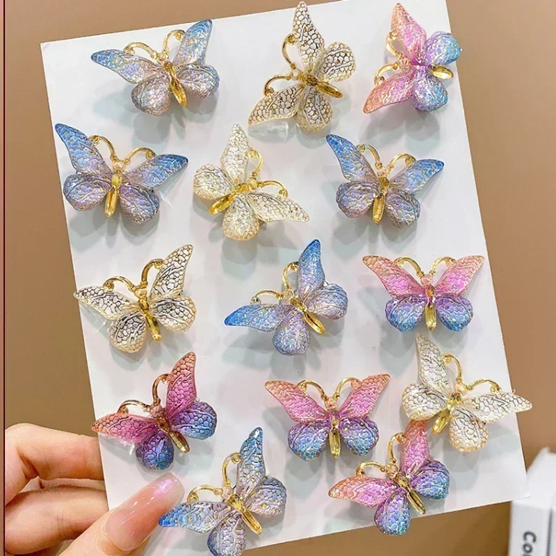 Hair Accessories 5PCS Sweet Stereoscopic Color Gradient Baby Hairpins Kids Hair Clips Children Headwear Princess Barrette Girls